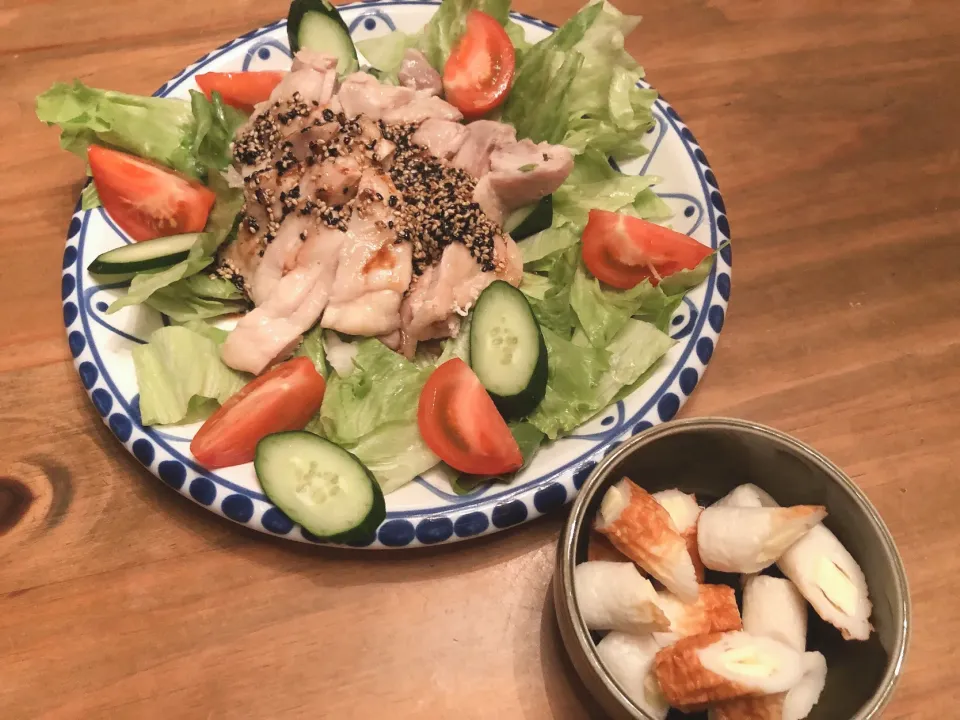 茹で鶏の豆豉ソースがけ・ちくわチーズ|mayuyuさん