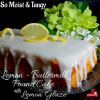 Snapdishの料理写真:Lemon - Buttermilk Pound Cake with Lemon Glaze|Salehaさん