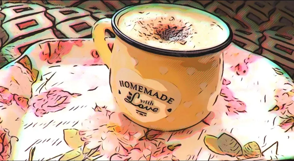  Good morning! 
With a Hot mug of home made Cappuccino makes the starting of the day special ☕💕|m@hiさん