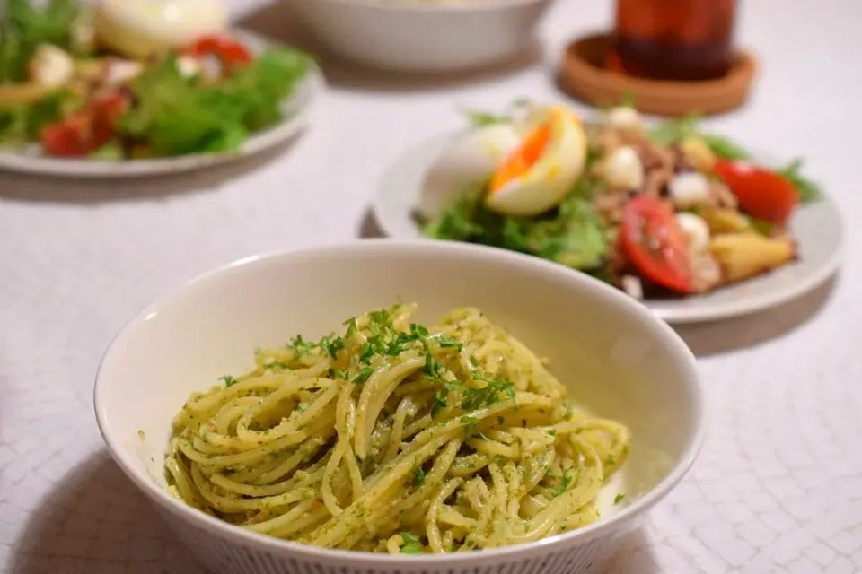 パセリのジェノベーゼパスタ|うにんぱすさん