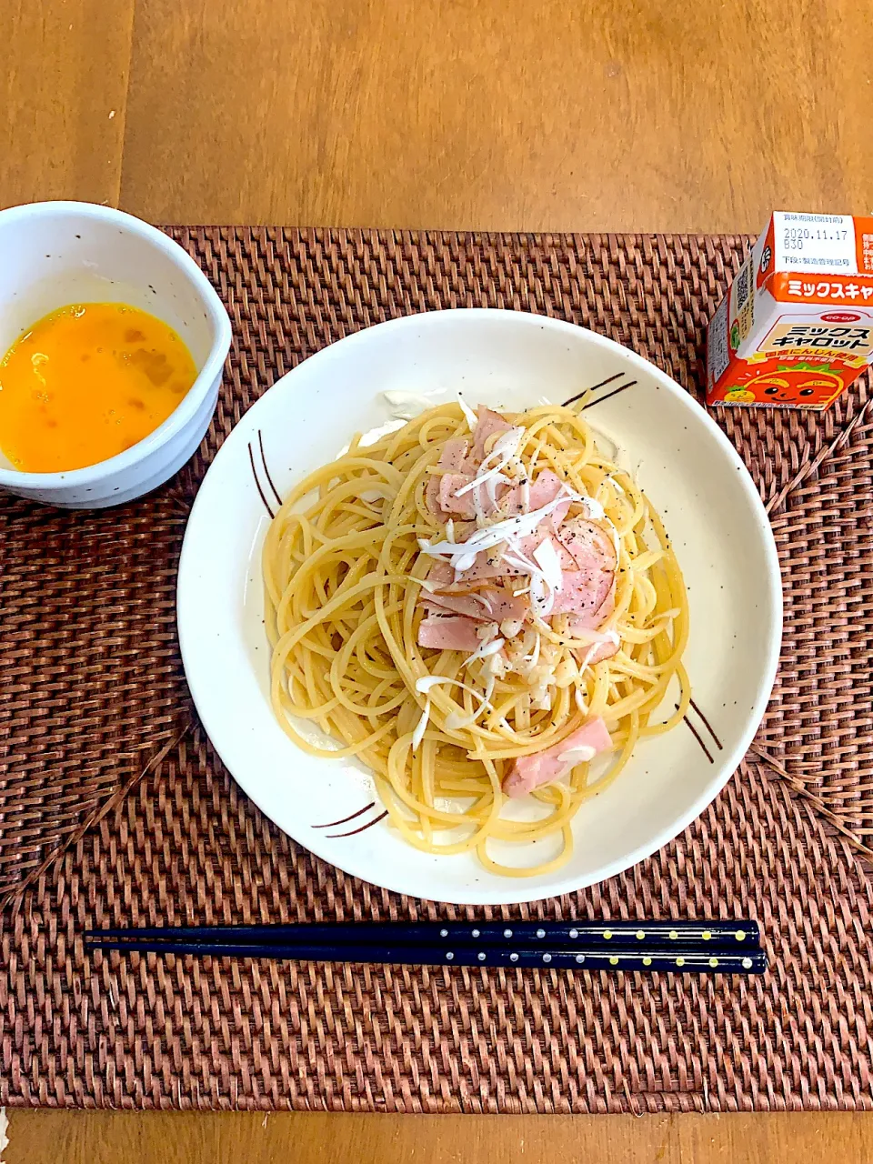 ごま油のうまみパスタ　卵つき|ひろさん