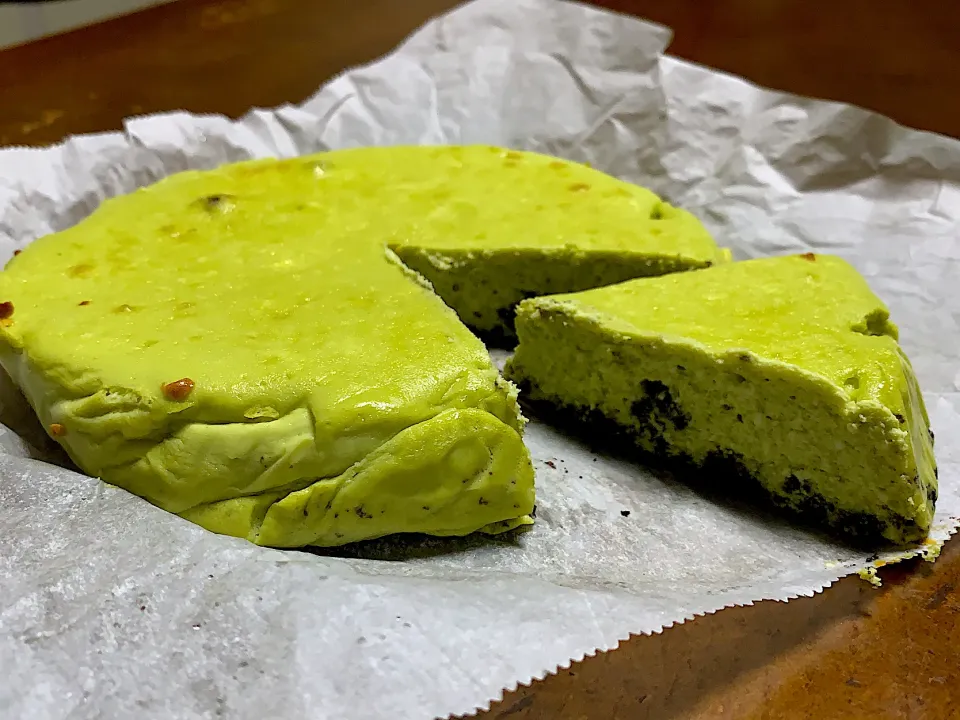 Snapdishの料理写真:抹茶MOWでチーズケーキ|のりちさん