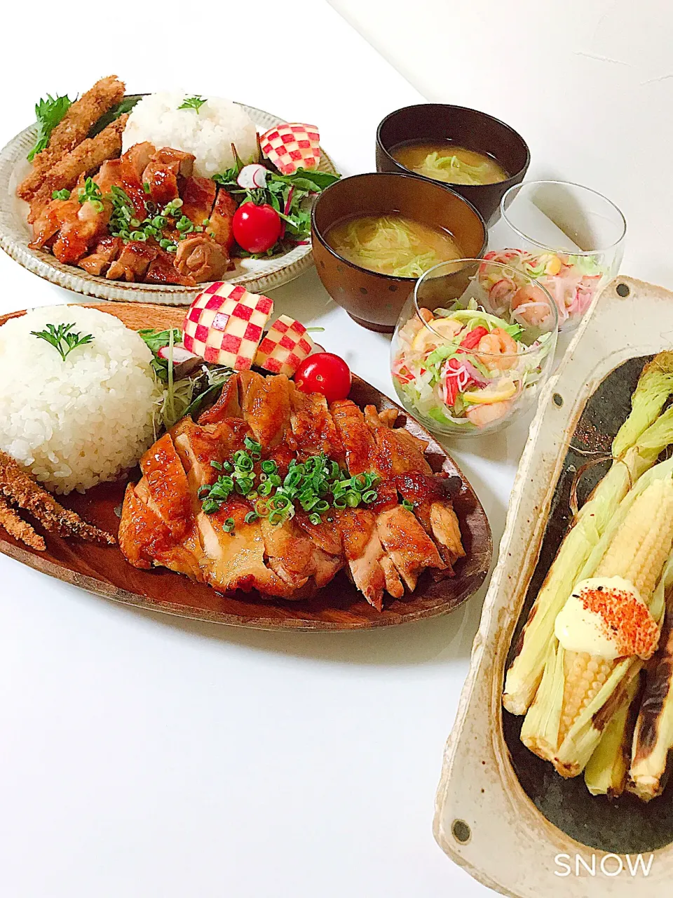 照り焼きチキンとシシャモフライのワンプレート|オーロラさん