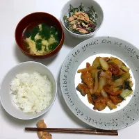 Snapdishの料理写真:夕食✨酢豚定食💕|まーすけさん