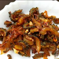 Atul Raj's dish bitter gourd fry with raw mango and onions|Atul Rajさん