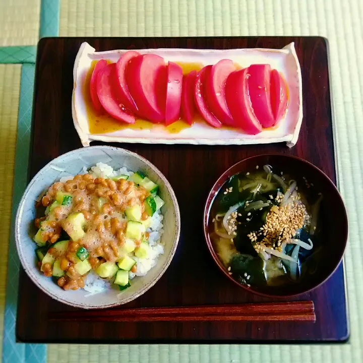 Snapdishの料理写真:納豆きゅうり飯|omotoさん