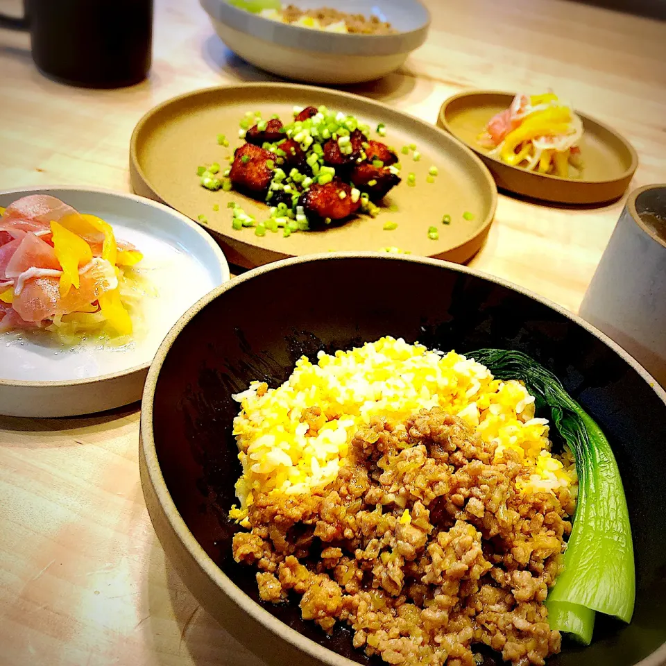 父ちゃんの餡掛け炒飯　鮭の竜田揚げ|kokoさん