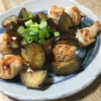 Snapdishの料理写真:ナスとエビのオイスターソース炒め|りえ食堂さん