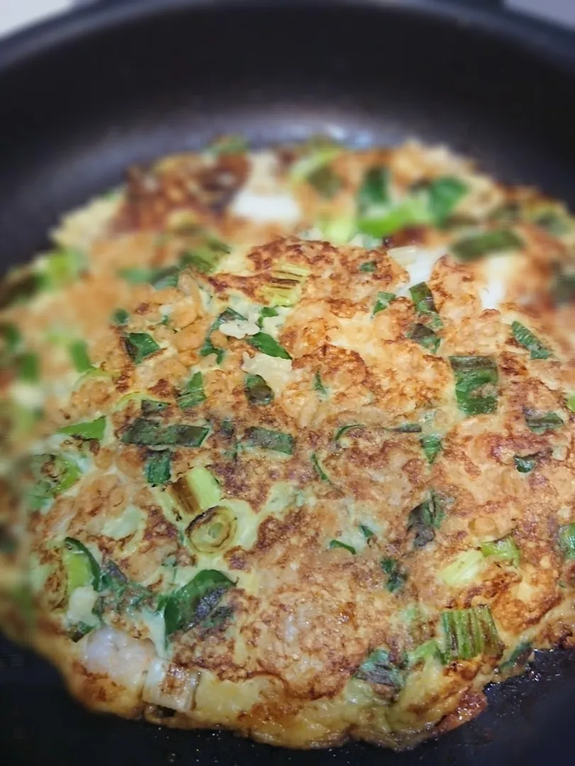 長芋たっぷり海鮮ねぎ焼き|まめねこママさん