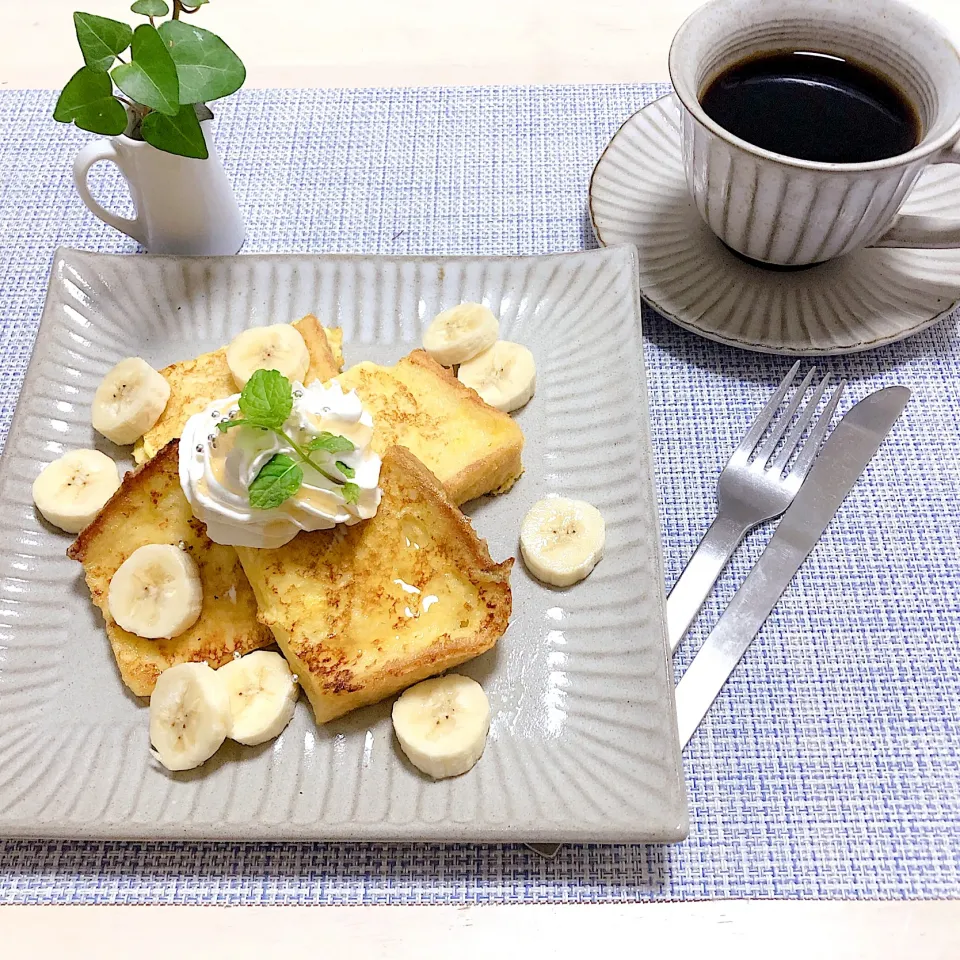 おうちカフェ「バナナ🍌フレンチトースト」|Happy suzumeさん