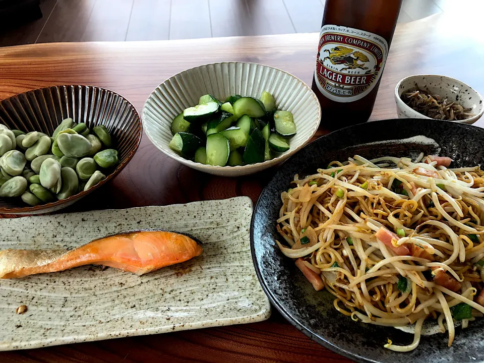 Snapdishの料理写真:2020.6.21 焼きそばランチ🍻🍻🍻|ゆみずさん