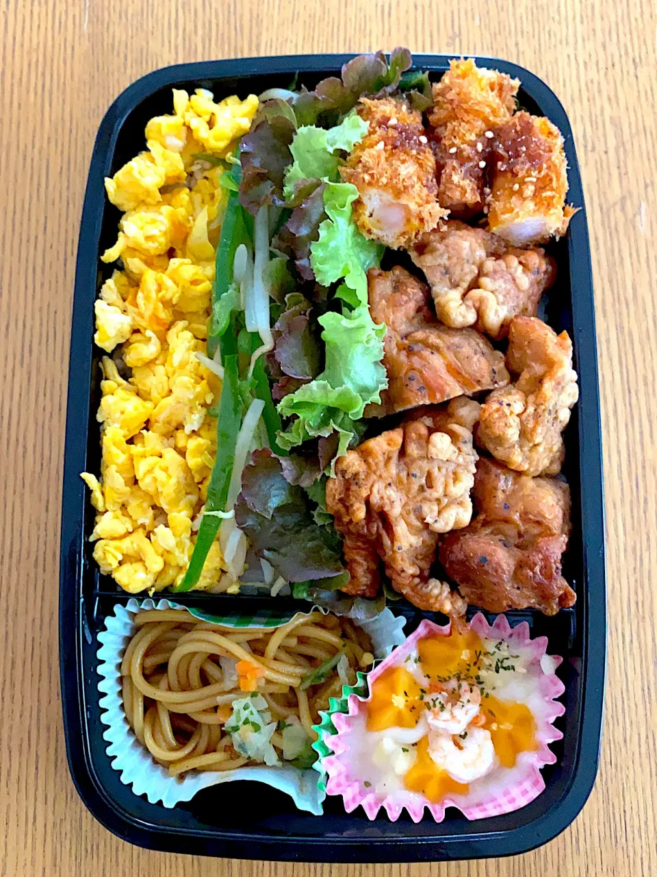 息子弁当　　唐揚げエビフライ|maaakiiiさん