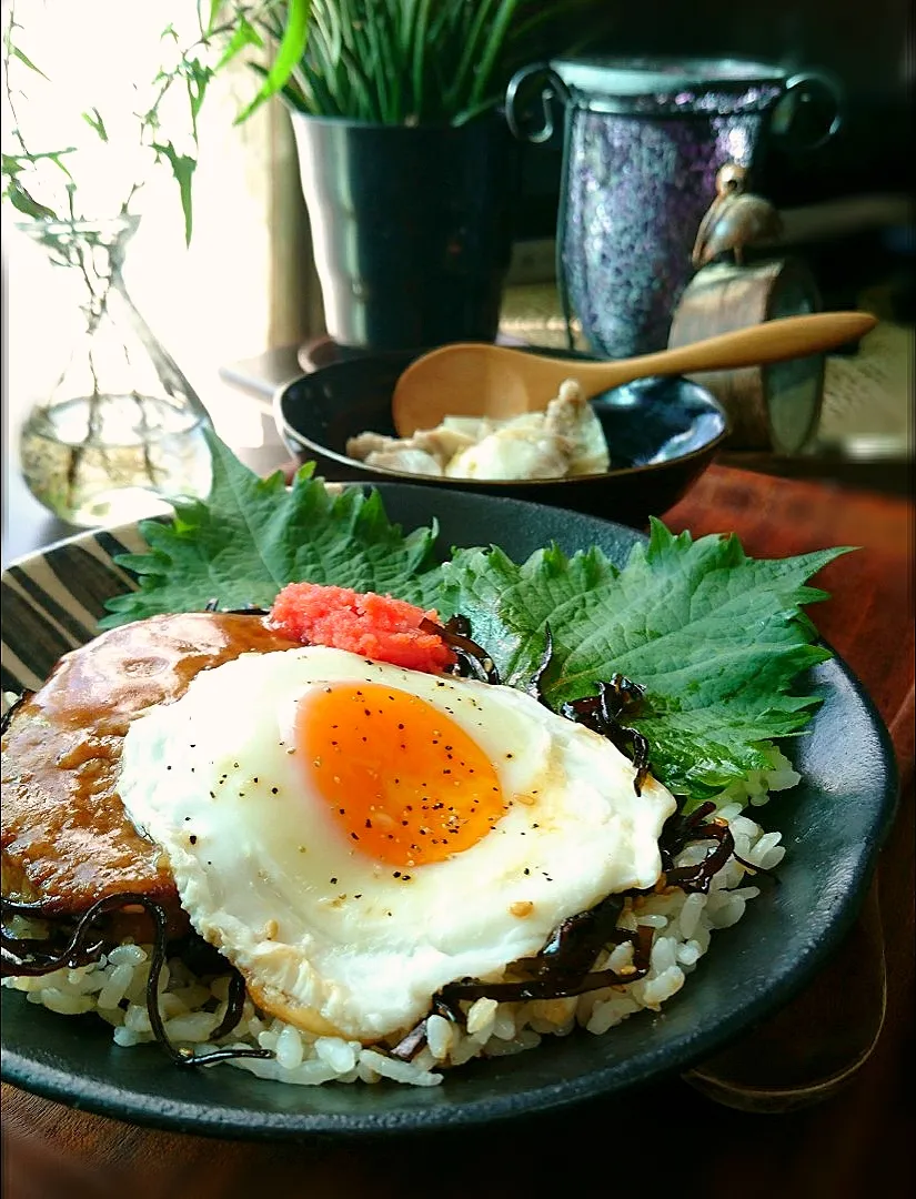 和風ﾛｺﾓｺ丼|まりおさん