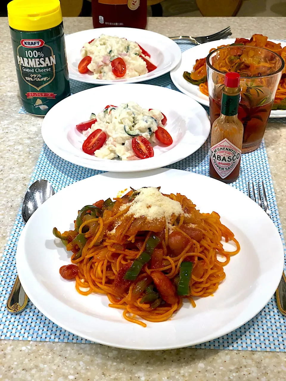 昔ながらのナポリタン🍝！ポテトサラダ🥗！|Mayumiさん