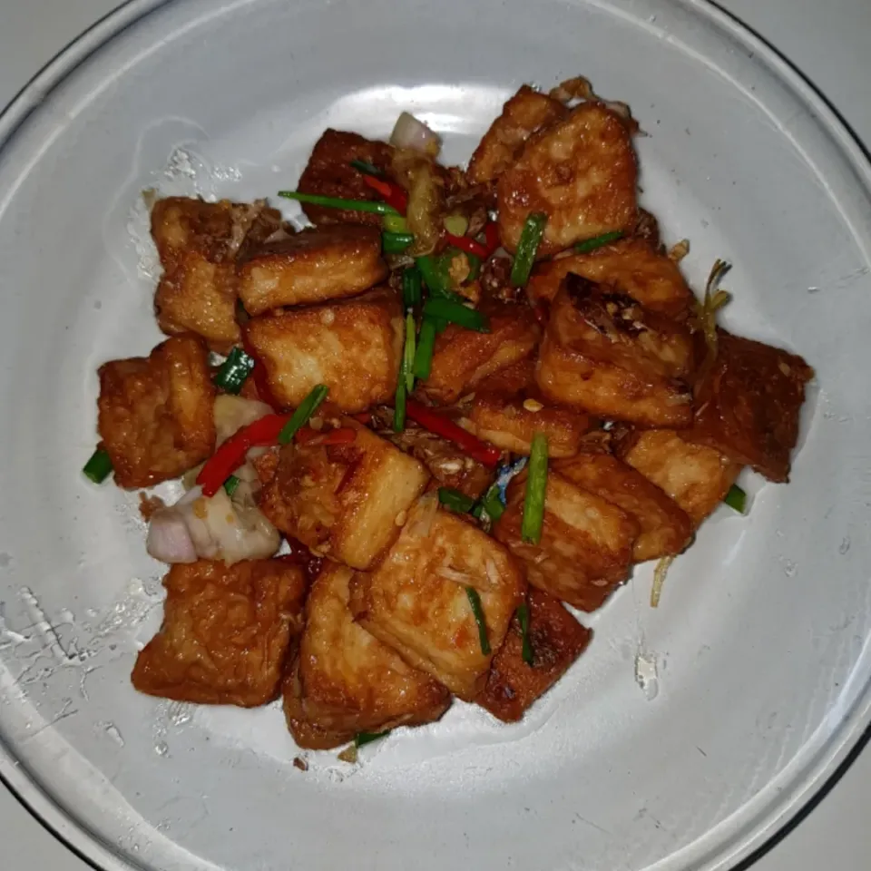 stir fry fish tofu with chili|patcookingfeverパットさん