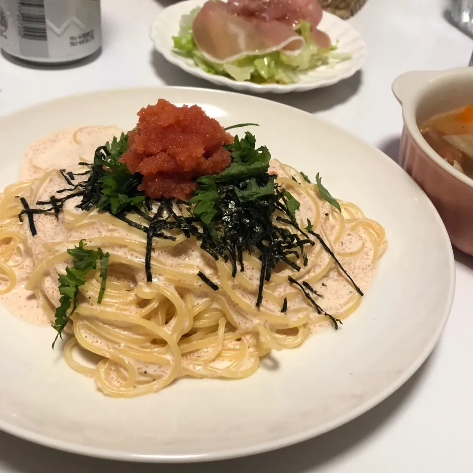 Snapdishの料理写真:明太クリームパスタ|ⓚⓔⓘⓜⓐⓡⓤさん