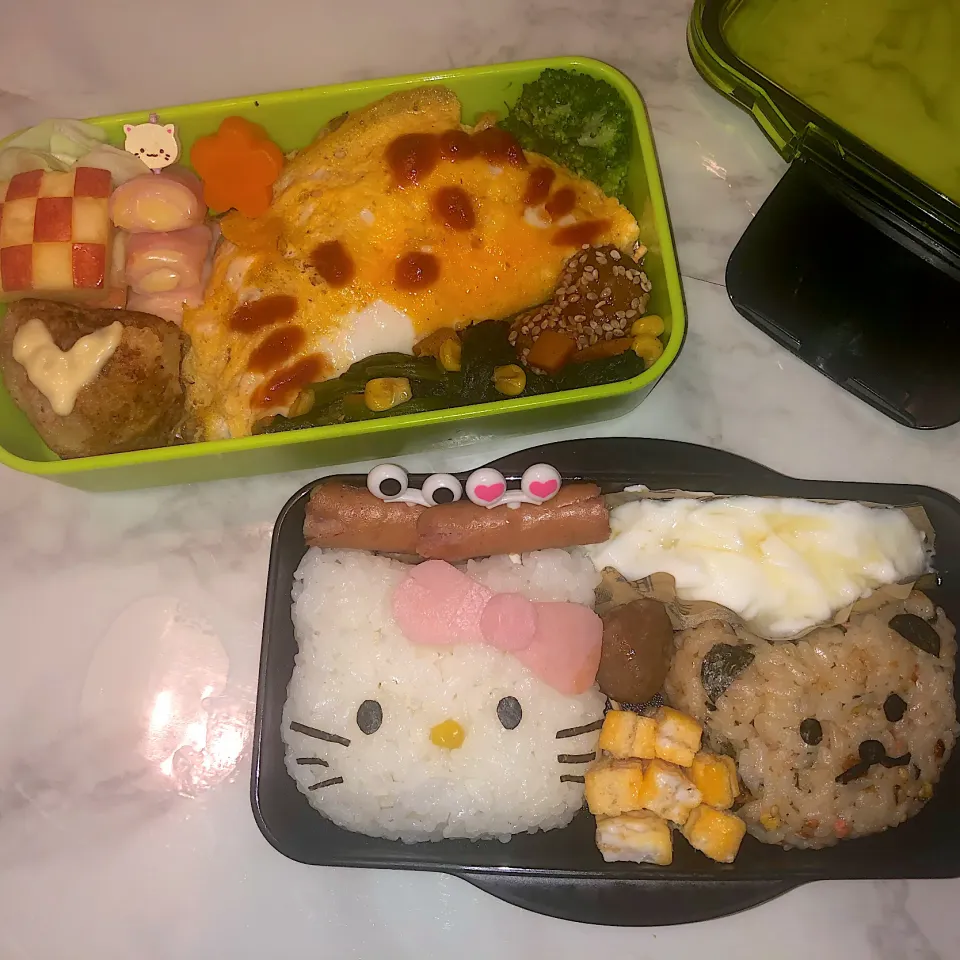 Snapdishの料理写真:キティーちゃんお弁当🎀🍎|𝒚𝒖𝒓𝒊✿.*·̩͙さん