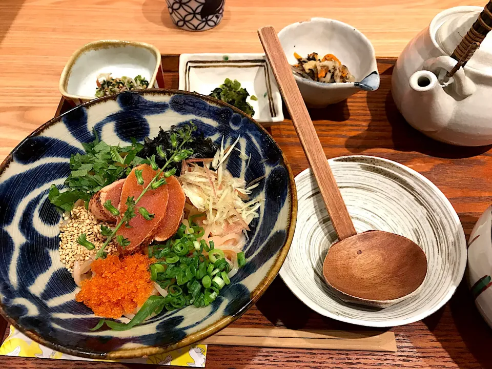 炙り明太子のお出汁のスパゲティ定食|マハロ菊池さん