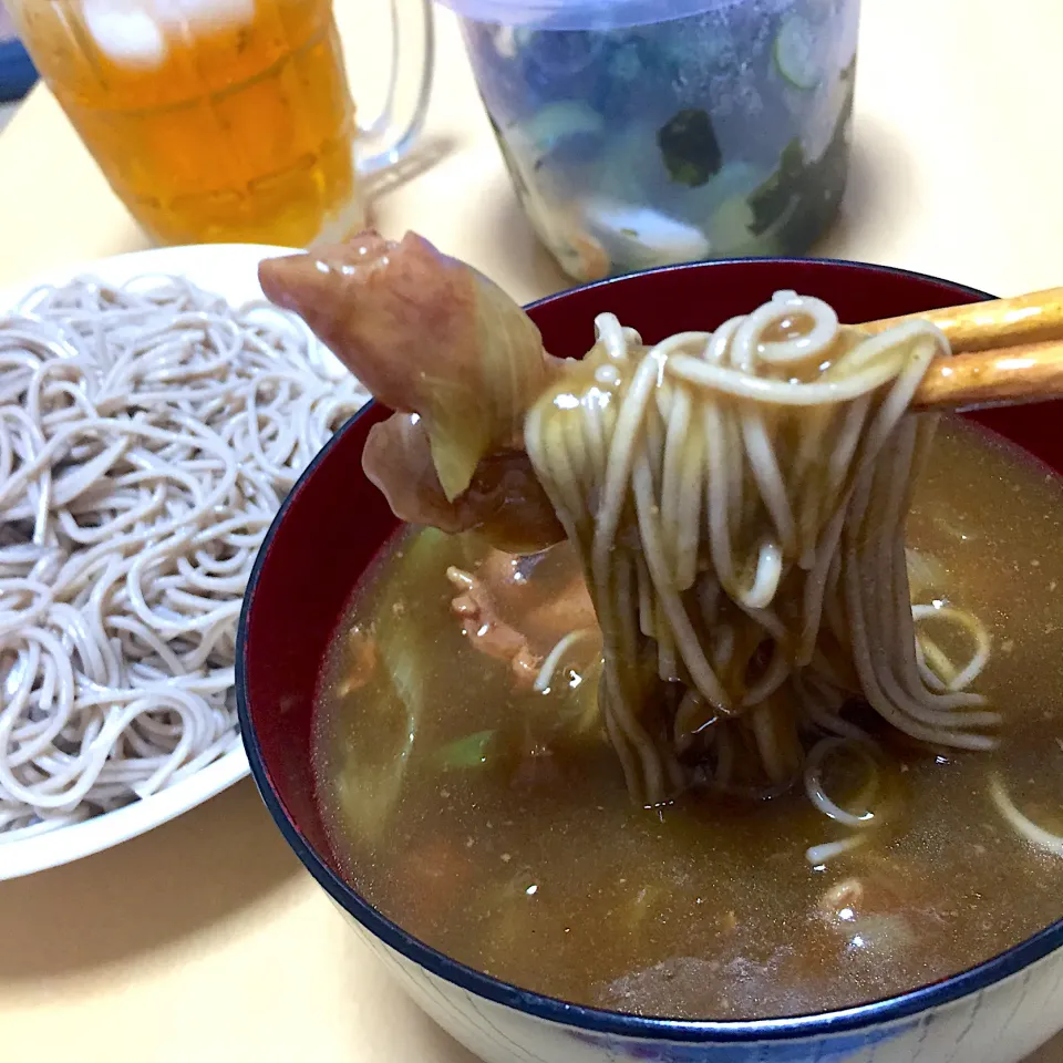 単身赴任中の男飯(カレーせいろ蕎麦)|おおもりの星さん