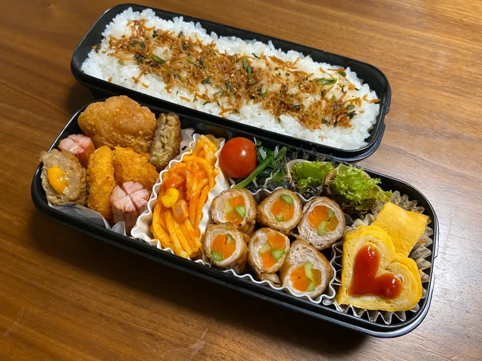 中学生男子😋弁当🍱野菜の肉巻き♪̊̈♪̆̈|ma-chanさん