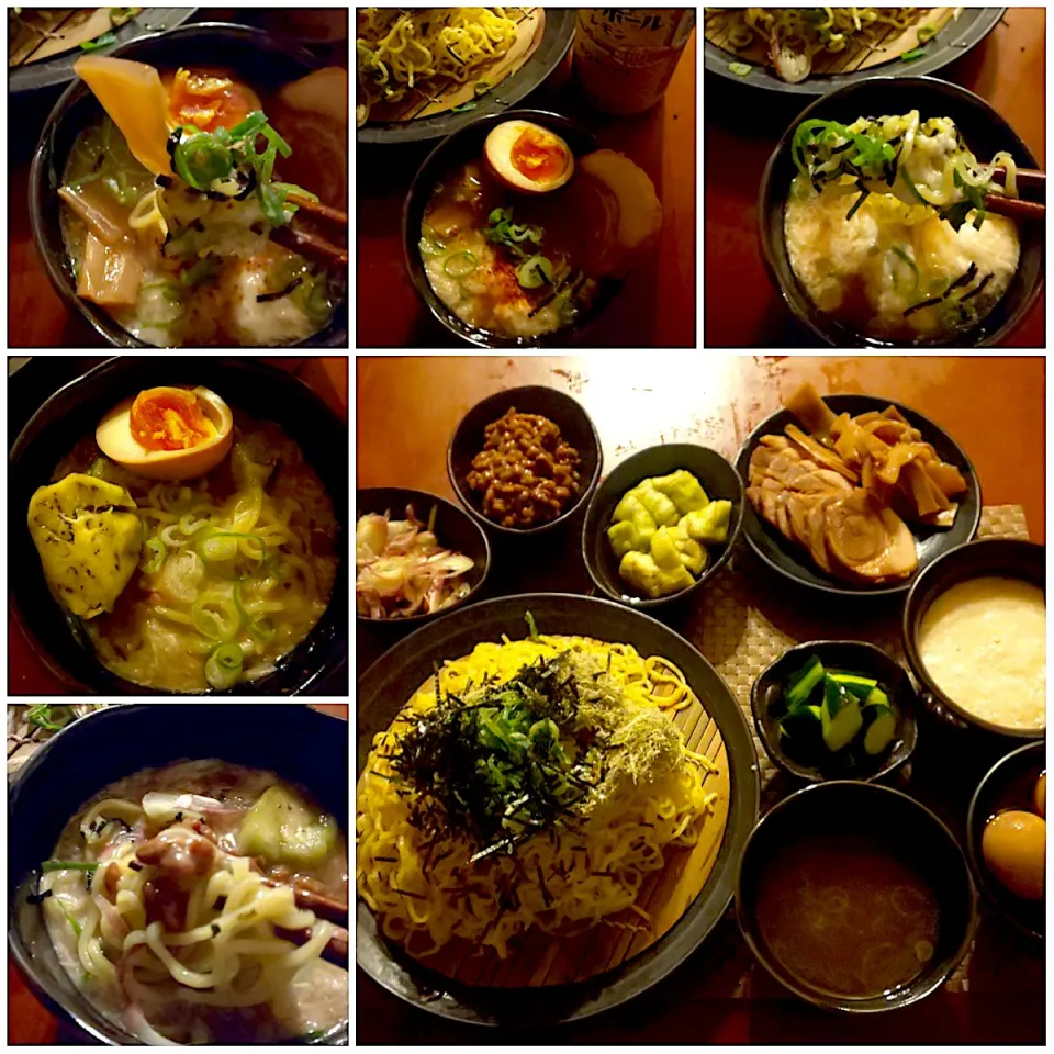 Today's dinner🍴胡瓜の浅漬け･蒸茄子･茗荷･納豆･とろろ<大和芋&長芋>･冷やしﾗｰﾒﾝ･大勝軒のｽｰﾌﾟ･焼豚･ﾒﾝﾏ･味玉|🌈Ami🍻さん