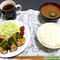 鶏ひき肉と大葉焼き|鍋敷さん