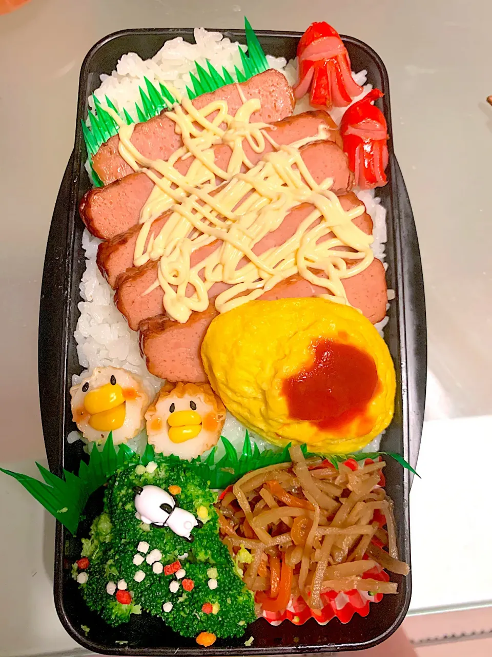 #焼き豚弁当
 #のっけ弁 
 #息子弁当 
 #行ってらっしゃい|Yukaさん