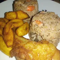 coconut rice with dodo & fried chicken|Chef Queenieezさん