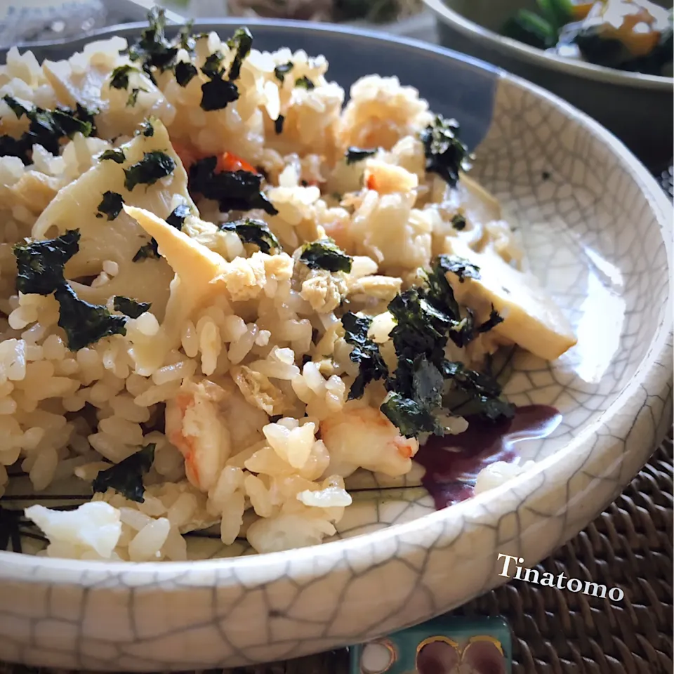 たけのこと海老の炊き込みご飯🤗|Tina Tomoko😋さん