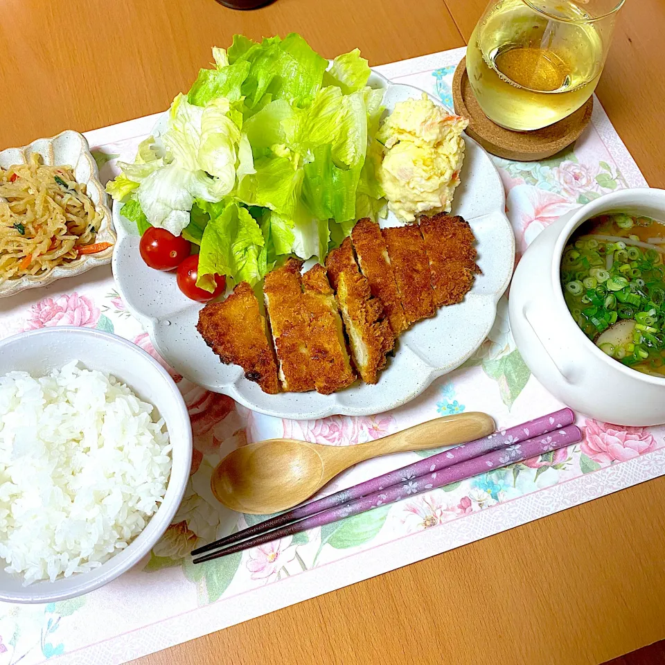 チキンカツとワンタンスープ|かなママさん