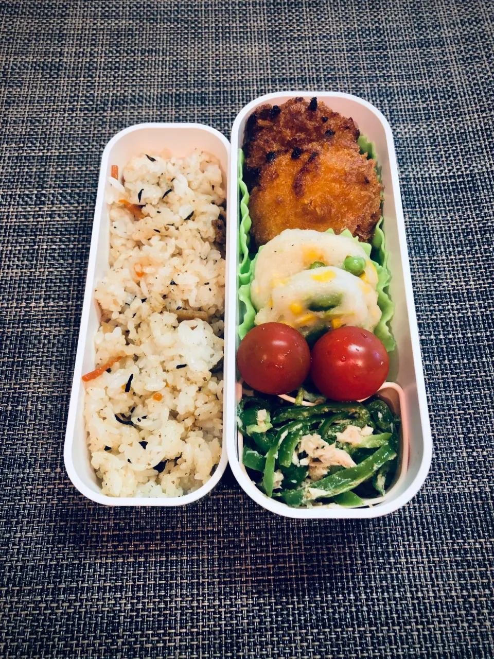 本日の女子中学生弁当→チキンカツ、五目ご飯|Taja & Mayさん