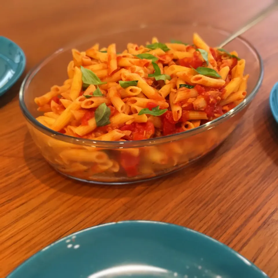 トマトとツナのショートパスタ|くろあおさん