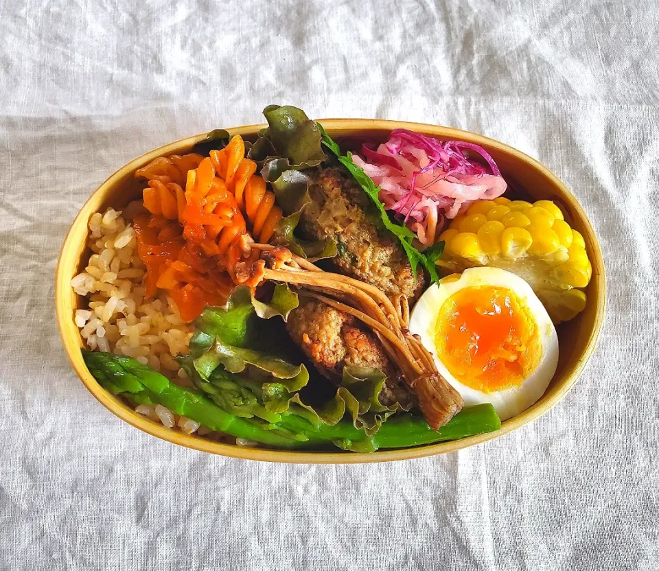 青菜入りカレー味のハンバーグ弁当|kazさん