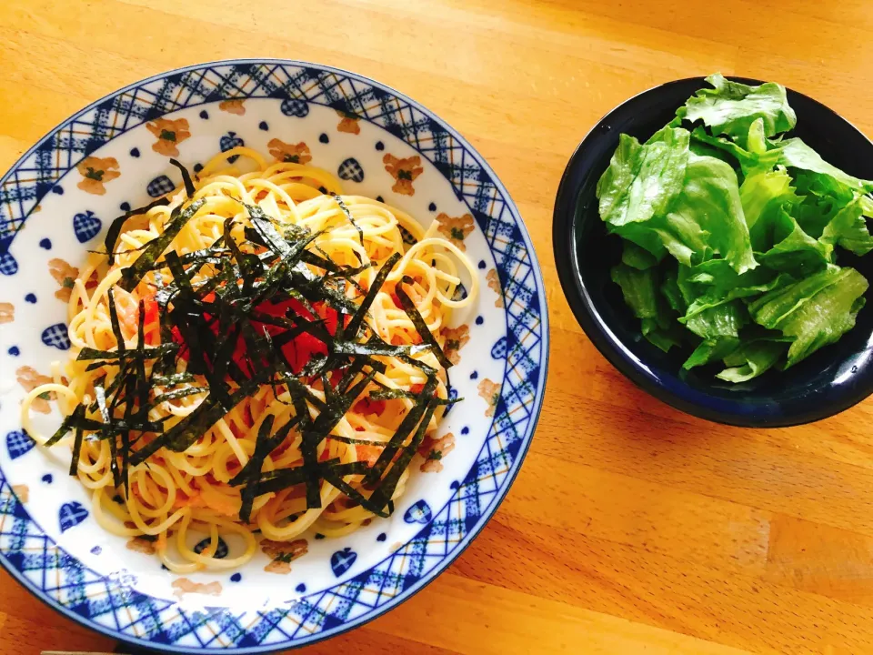 Snapdishの料理写真:お昼ご飯🎵明太子パスタ|kiyominさん