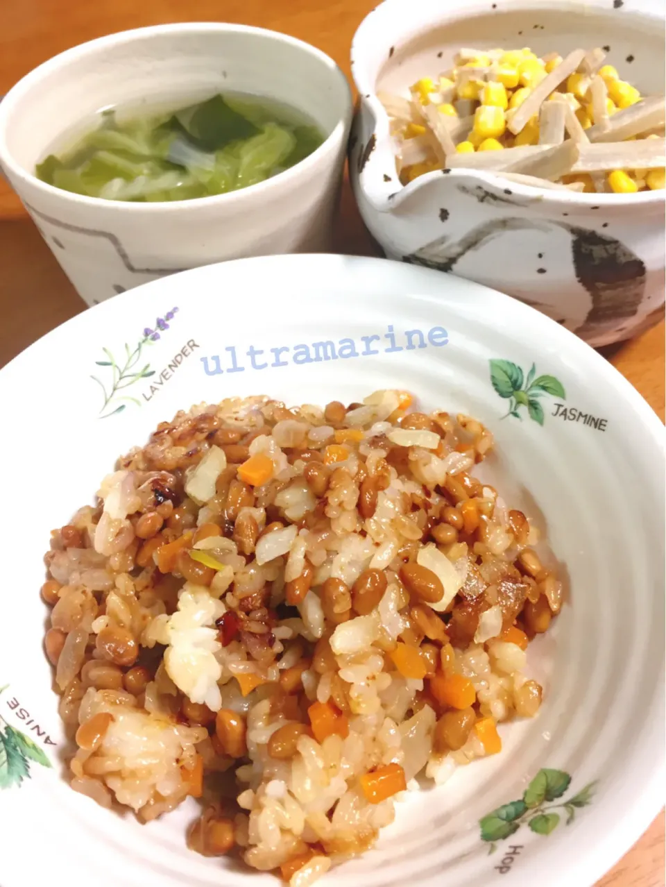 ＊在宅お昼ごはん。納豆チャーハン＊|ultramarineさん