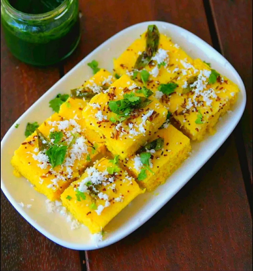 #Dhokla
Made of soaked and steamed split grams😋|Twinkleさん