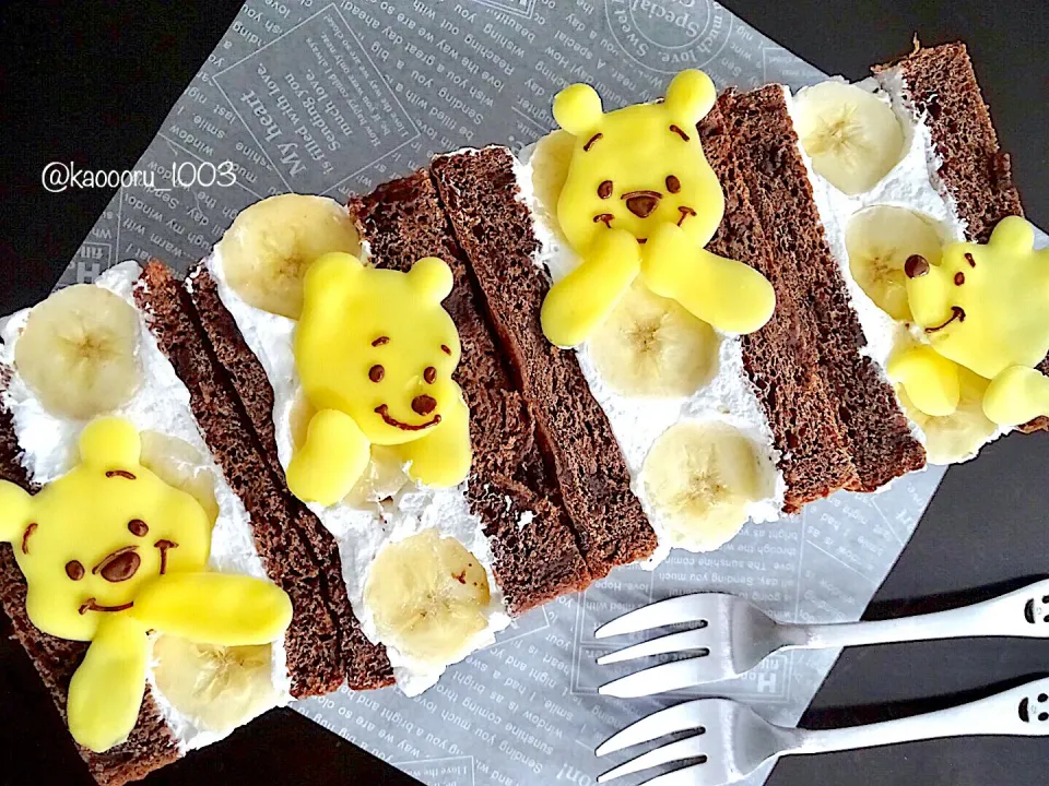 チョコ食パンのバナナサンド🍌|かおるさん