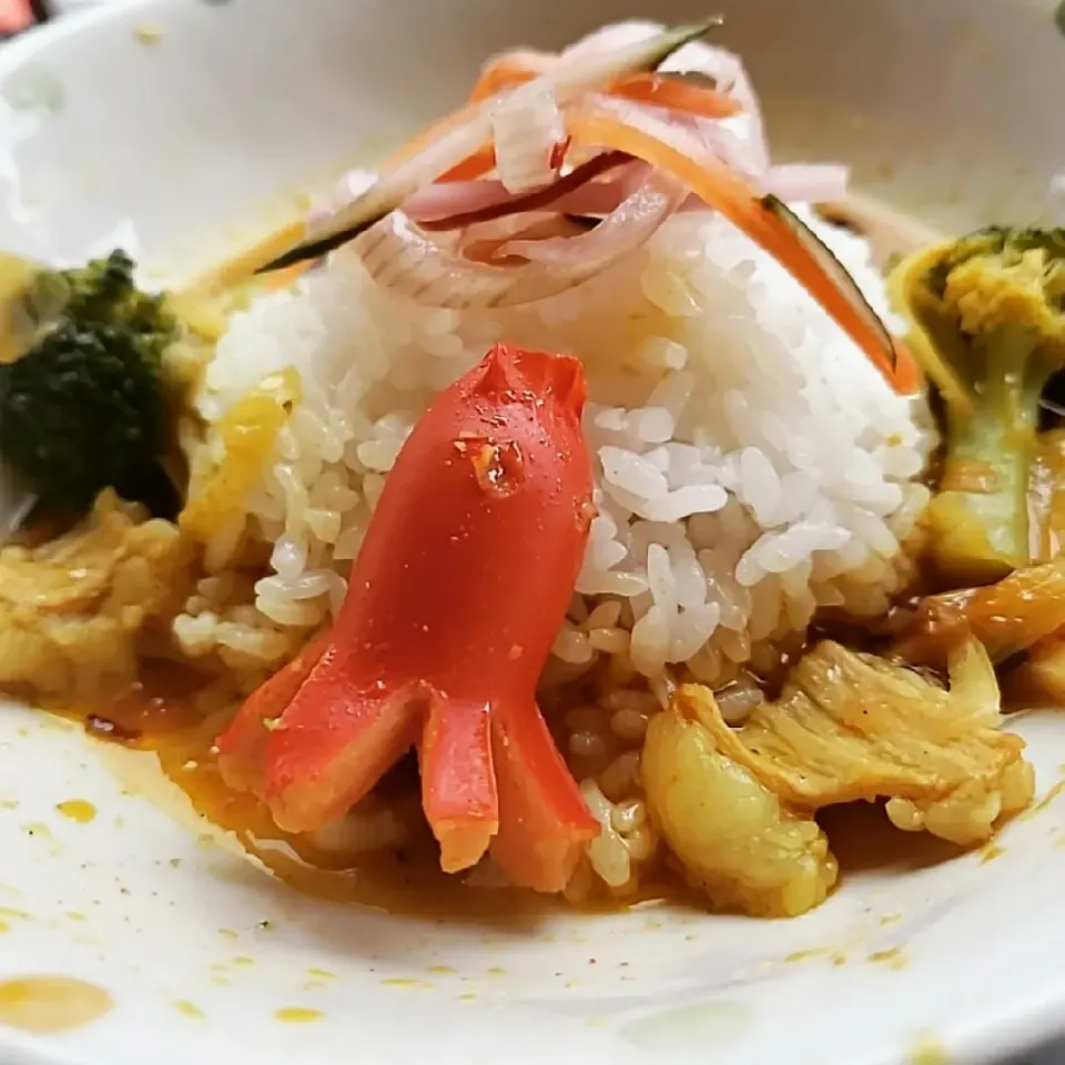 生姜香る牛ホルモンカレーwithタコさんウインナー🐙|ふじわらたくやさん