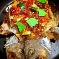 Snapdishの料理写真:Grouper topped with chili.|Aom Autsawadetさん