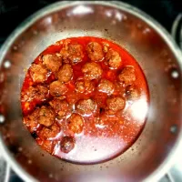 fried banana flower veg. balls in authentic Szechwan sauce|venkatさん