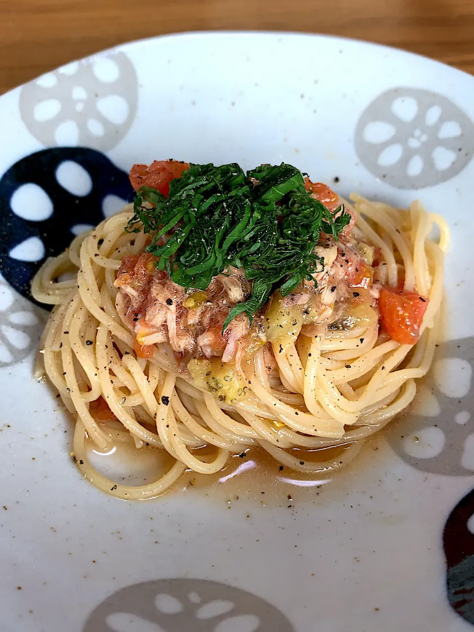 ツナとトマトの冷製パスタ|きょんさん