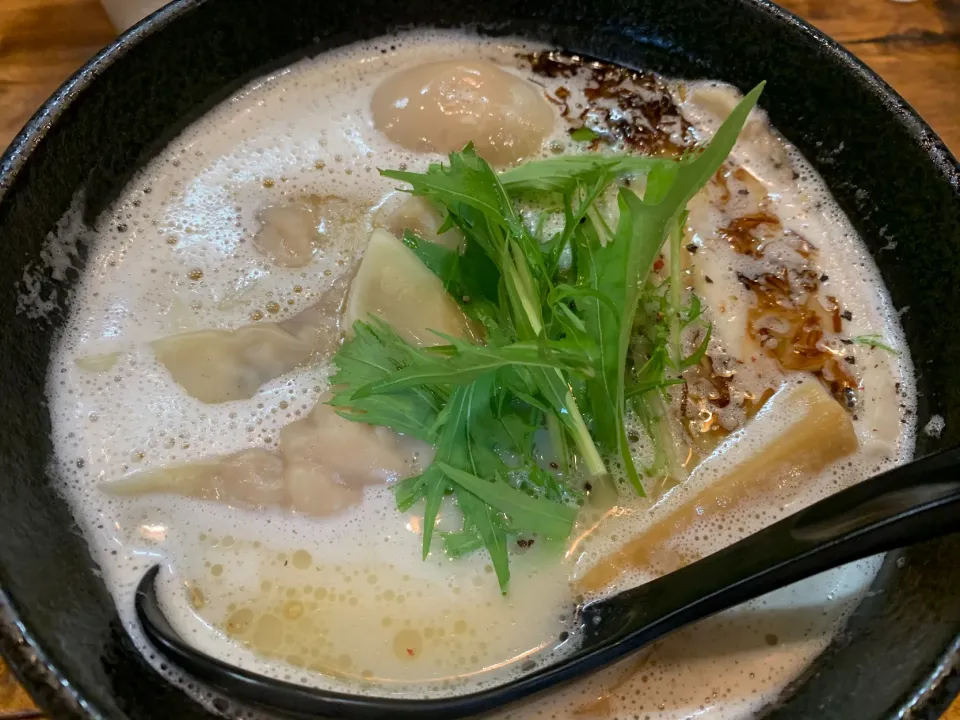 秋田市内のらーめん錦秋田分店、吟上旨塩 エビワンタン麺|お家でbar!さん