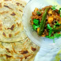 whole wheat parottas with kadai mushroom 😉|Madhuさん