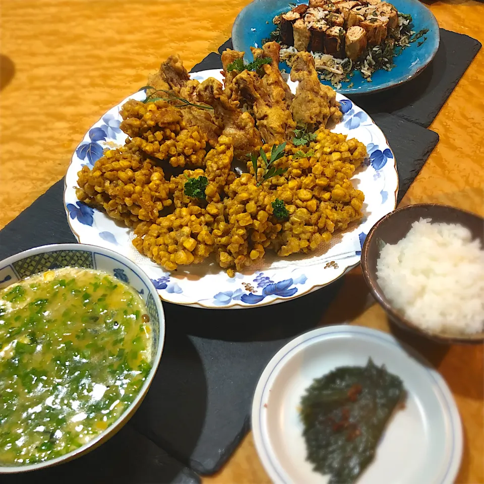 佐野未起さんの料理 アル中カラカラさんのフライドチキン　おばあちゃんを麹甘酒に置き換えてます。ある中コーン|佐野未起さん