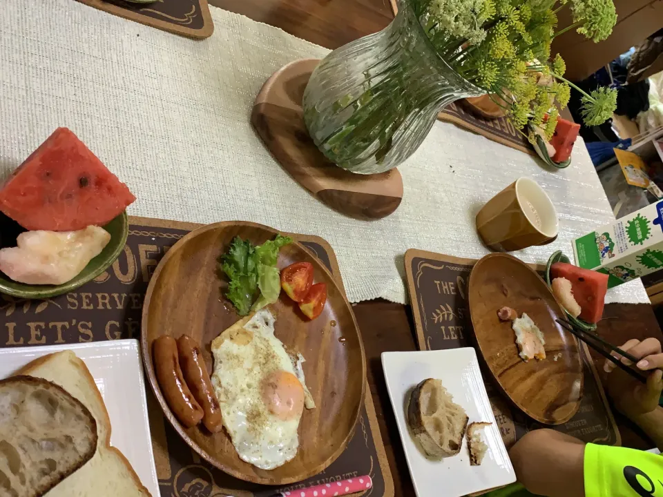 Snapdishの料理写真:今朝ごパン🥪　旦那さん作💕　6/28|Mariko Hayashidaさん