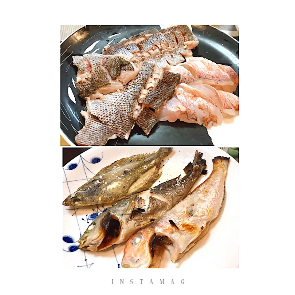 今宵は、イサキの塩焼きと湯引き🐟😋|アライさんさん