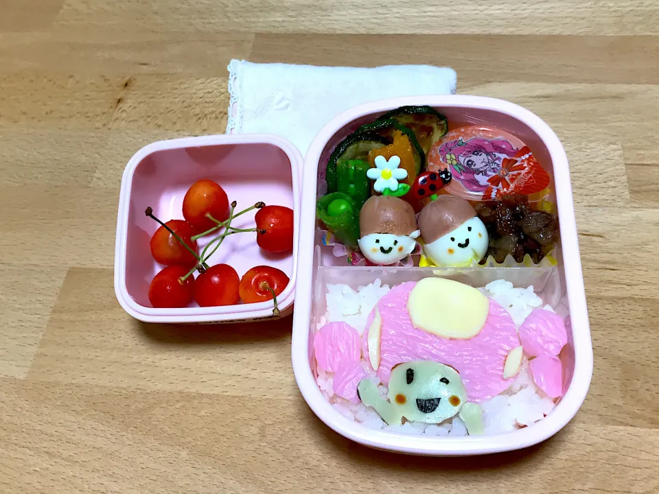 Snapdishの料理写真:幼稚園お弁当★キノピコ|おにぎりさん