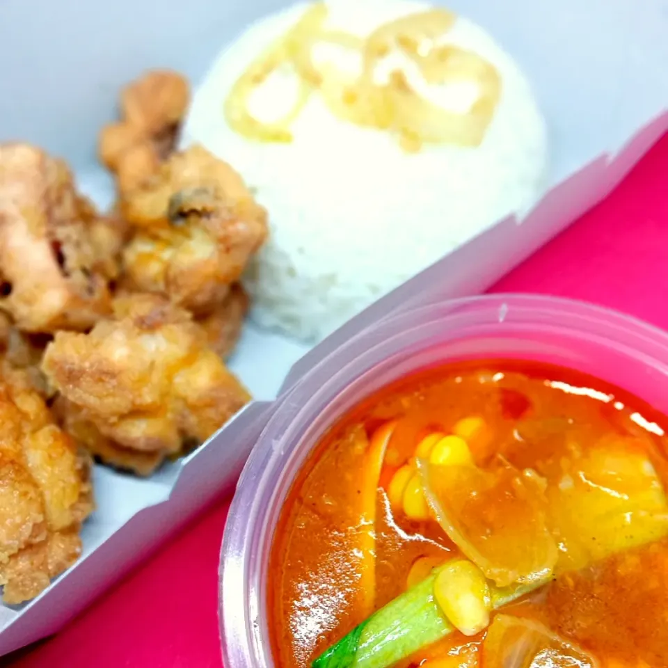 Snapdishの料理写真:nasi cumi crispy jagung manis|Rudiさん