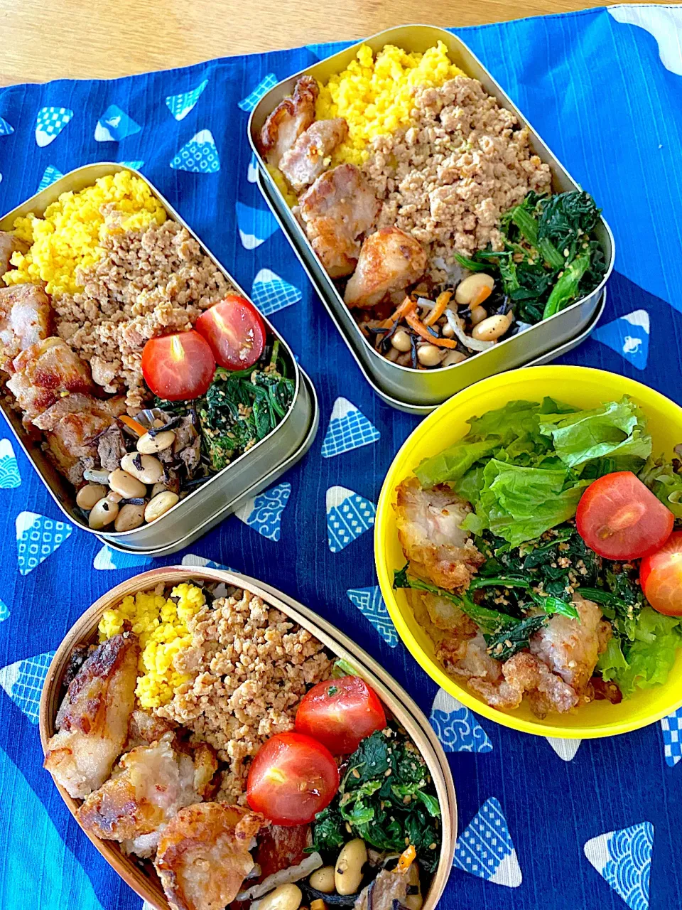 Snapdishの料理写真:今日の家族弁当🍱　4人分❤️|5ネコママさん