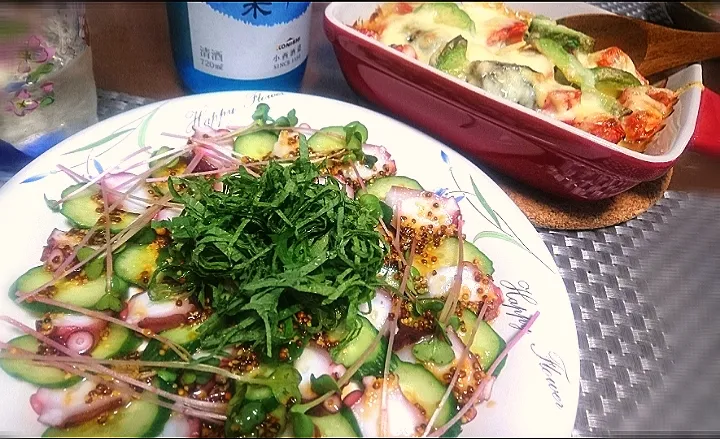 Snapdishの料理写真:タコ🐙ときゅうり🥒の和風マリネ✴️
      
 サバ缶とトマト🍅・アボカド🥑
  グラタン|びせんさん